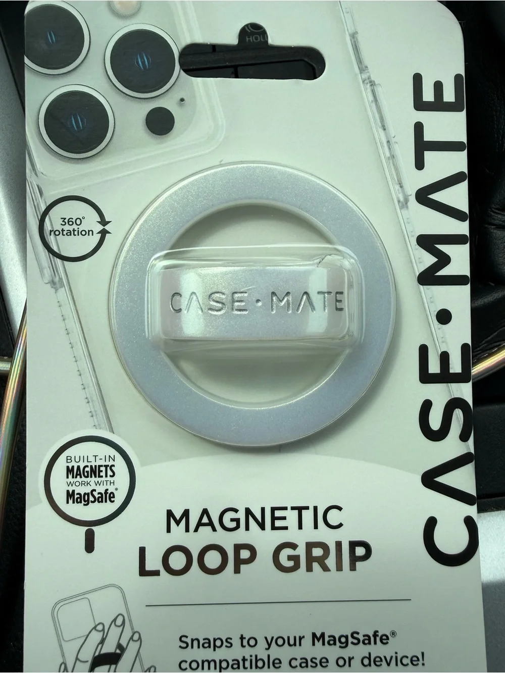 case-mate Silver Magnetic Loop Grip open box